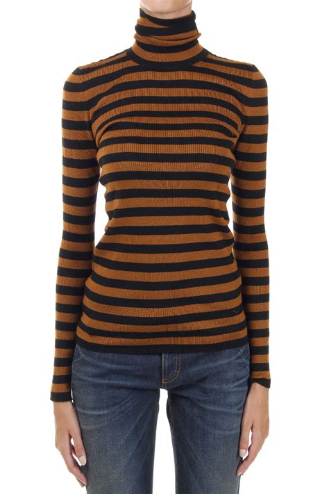 maglia gucci nera collo alto con taglio bocca|Top a maglia da donna di Gucci .